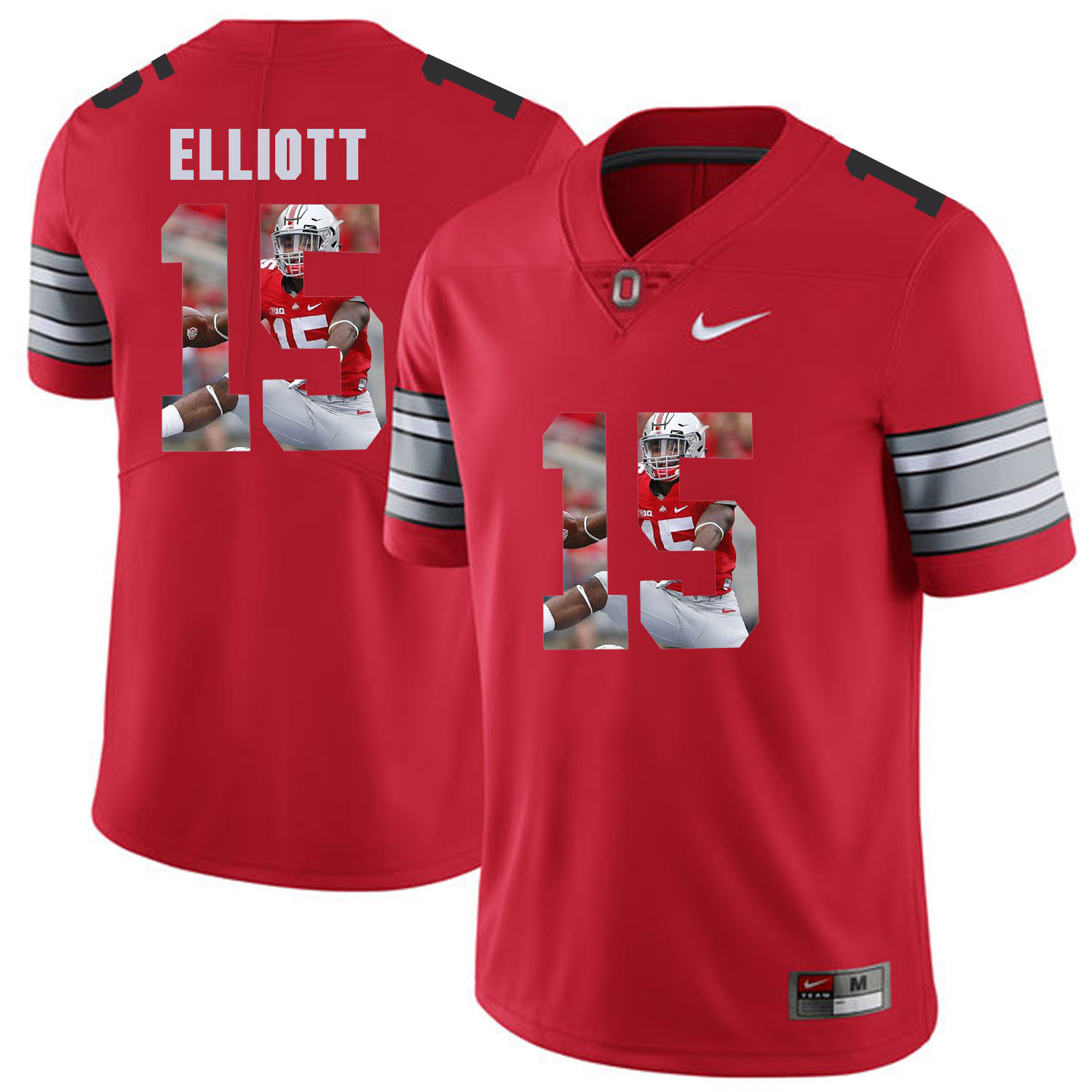 Men Ohio State #15 Elliott Red Fashion Edition Customized NCAA Jerseys